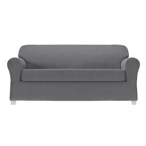 Zenna Home - 2pc Chenille Stretch Sofa Slipcover Nickel - Zenna Nickel